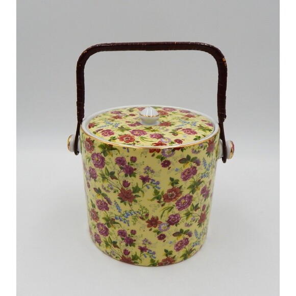 Formalities by Baum Bros Jubilee Yellow Rose Biscuit Cookie Jar Ice Bucket - Picture 1 of 12